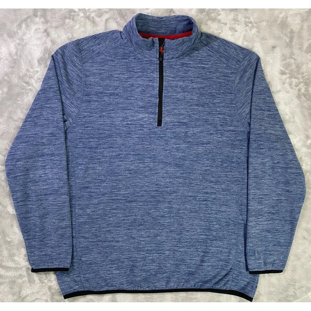 Avalanche Quarter Zip Pullover Mens XL Blue Space Dye Outdoor Performance Layer